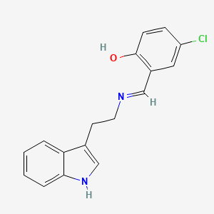 molecular formula C17H15ClN2O B2990323 4-chloro-2-({[2-(1H-indol-3-yl)ethyl]imino}methyl)benzenol CAS No. 299420-52-3