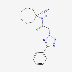 molecular formula C17H20N6O B2990331 N-(1-cyanocycloheptyl)-2-(5-phenyl-2H-1,2,3,4-tetrazol-2-yl)acetamide CAS No. 1197614-38-2