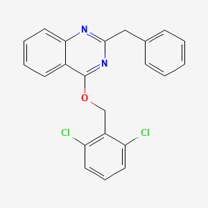 molecular formula C22H16Cl2N2O B2990346 2-Benzyl-4-[(2,6-dichlorophenyl)methoxy]quinazoline CAS No. 400078-69-5