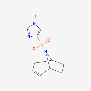 molecular formula C11H15N3O2S B2990347 (1R,5S)-8-((1-methyl-1H-imidazol-4-yl)sulfonyl)-8-azabicyclo[3.2.1]oct-2-ene CAS No. 1705326-00-6