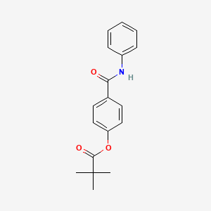 molecular formula C18H19NO3 B2990348 4-(Phenylcarbamoyl)phenyl pivalate CAS No. 692751-61-4