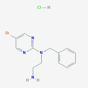 molecular formula C13H16BrClN4 B2990349 N'-苄基-N'-(5-溴嘧啶-2-基)乙烷-1,2-二胺；盐酸盐 CAS No. 2309462-01-7