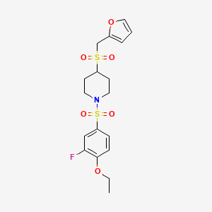 1-((4-Ethoxy-3-fluorophenyl)sulfonyl)-4-((furan-2-ylmethyl)sulfonyl)piperidine