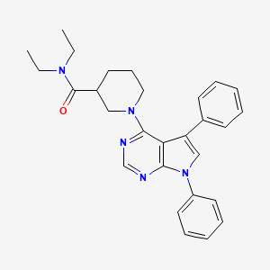 molecular formula C28H31N5O B2990368 1-(5,7-diphenyl-7H-pyrrolo[2,3-d]pyrimidin-4-yl)-N,N-diethylpiperidine-3-carboxamide CAS No. 477238-47-4