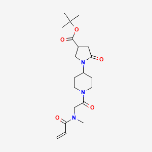 Tert-butyl 1-[1-[2-[methyl(prop-2-enoyl)amino]acetyl]piperidin-4-yl]-5-oxopyrrolidine-3-carboxylate