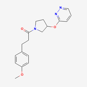 molecular formula C18H21N3O3 B2990372 3-(4-Methoxyphenyl)-1-(3-(pyridazin-3-yloxy)pyrrolidin-1-yl)propan-1-one CAS No. 2034434-01-8