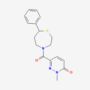 2-methyl-6-(7-phenyl-1,4-thiazepane-4-carbonyl)pyridazin-3(2H)-one