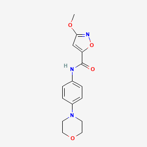 molecular formula C15H17N3O4 B2990378 3-methoxy-N-(4-morpholinophenyl)isoxazole-5-carboxamide CAS No. 1448044-66-3