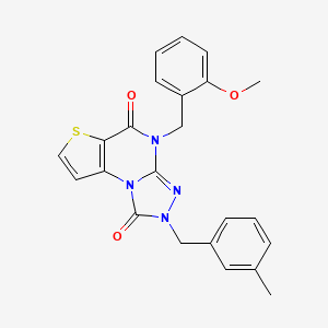 molecular formula C23H20N4O3S B2990382 4-(2-methoxybenzyl)-2-(3-methylbenzyl)thieno[2,3-e][1,2,4]triazolo[4,3-a]pyrimidine-1,5(2H,4H)-dione CAS No. 1358428-90-6