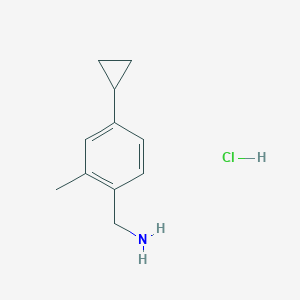 molecular formula C11H16ClN B2990388 (4-Cyclopropyl-2-methylphenyl)methanamine;hydrochloride CAS No. 2418671-82-4