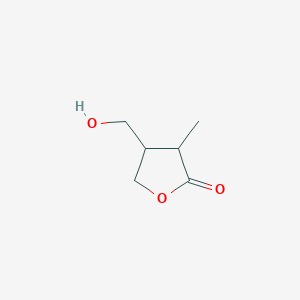 molecular formula C6H10O3 B2990389 4-(Hydroxymethyl)-3-methyloxolan-2-one CAS No. 1823591-49-6