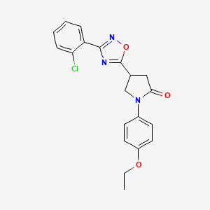 molecular formula C20H18ClN3O3 B2990390 4-(3-(2-Chlorophenyl)-1,2,4-oxadiazol-5-yl)-1-(4-ethoxyphenyl)pyrrolidin-2-one CAS No. 941961-22-4