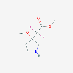 molecular formula C8H13F2NO3 B2990392 Methyl 2,2-difluoro-2-(3-methoxypyrrolidin-3-yl)acetate CAS No. 2287313-41-9