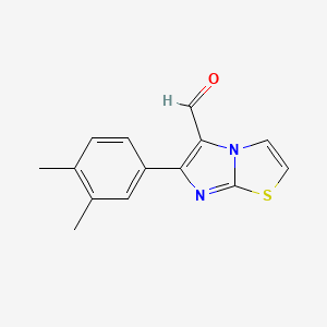 molecular formula C14H12N2OS B2990396 6-(3,4-二甲苯基)咪唑并[2,1-b][1,3]噻唑-5-甲醛 CAS No. 562792-83-0