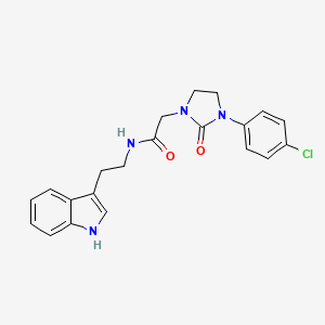 molecular formula C21H21ClN4O2 B2990400 N-(2-(1H-indol-3-yl)ethyl)-2-(3-(4-chlorophenyl)-2-oxoimidazolidin-1-yl)acetamide CAS No. 1251560-48-1