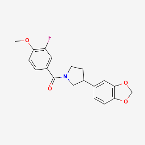 (3-(Benzo[d][1,3]dioxol-5-yl)pyrrolidin-1-yl)(3-fluoro-4-methoxyphenyl)methanone