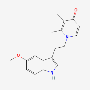 molecular formula C18H20N2O2 B2990405 1-[2-(5-甲氧基-1H-吲哚-3-基)乙基]-2,3-二甲基-4(1H)-吡啶酮 CAS No. 866138-49-0