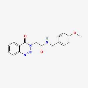 N-[(4-methoxyphenyl)methyl]-2-(4-oxo-1,2,3-benzotriazin-3-yl)acetamide