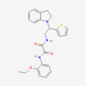 molecular formula C24H25N3O3S B2990409 N1-(2-ethoxyphenyl)-N2-(2-(indolin-1-yl)-2-(thiophen-2-yl)ethyl)oxalamide CAS No. 898407-76-6