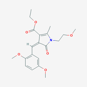 molecular formula C20H25NO6 B299041 ethyl 4-(2,5-dimethoxybenzylidene)-1-(2-methoxyethyl)-2-methyl-5-oxo-4,5-dihydro-1H-pyrrole-3-carboxylate 