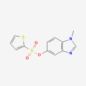 molecular formula C12H10N2O3S2 B2990410 1-methyl-1H-benzo[d]imidazol-5-yl thiophene-2-sulfonate CAS No. 1396846-38-0