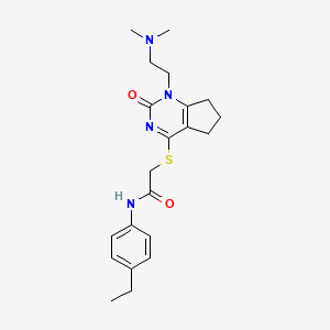 2-((1-(2-(dimethylamino)ethyl)-2-oxo-2,5,6,7-tetrahydro-1H-cyclopenta[d]pyrimidin-4-yl)thio)-N-(4-ethylphenyl)acetamide