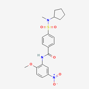 4-[cyclopentyl(methyl)sulfamoyl]-N-(2-methoxy-5-nitrophenyl)benzamide