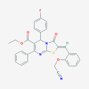 ethyl 2-[2-(cyanomethoxy)benzylidene]-5-(4-fluorophenyl)-3-oxo-7-phenyl-2,3-dihydro-5H-[1,3]thiazolo[3,2-a]pyrimidine-6-carboxylate