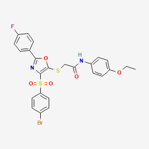 2-((4-((4-bromophenyl)sulfonyl)-2-(4-fluorophenyl)oxazol-5-yl)thio)-N-(4-ethoxyphenyl)acetamide