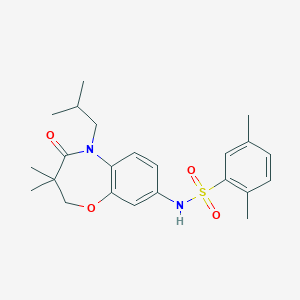 molecular formula C23H30N2O4S B2990428 N-(5-异丁基-3,3-二甲基-4-氧代-2,3,4,5-四氢苯并[b][1,4]恶杂环庚-8-基)-2,5-二甲基苯磺酰胺 CAS No. 921998-26-7