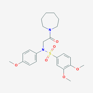 molecular formula C23H30N2O6S B299043 N-(2-Azepan-1-yl-2-oxo-ethyl)-3,4-dimethoxy-N-(4-methoxy-phenyl)-benzenesulfonamide 