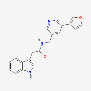 N-((5-(furan-3-yl)pyridin-3-yl)methyl)-2-(1H-indol-3-yl)acetamide