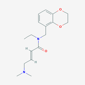 molecular formula C17H24N2O3 B2990438 (E)-N-(2,3-Dihydro-1,4-benzodioxin-5-ylmethyl)-4-(dimethylamino)-N-ethylbut-2-enamide CAS No. 2411322-88-6
