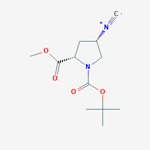 molecular formula C12H18N2O4 B2990448 (4S)-1-(tert-Butoxycarbonyl)-4-isocyano-L-proline methyl ester CAS No. 1582808-28-3