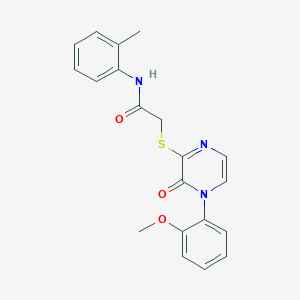 2-[4-(2-methoxyphenyl)-3-oxopyrazin-2-yl]sulfanyl-N-(2-methylphenyl)acetamide