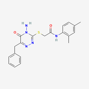 molecular formula C20H21N5O2S B2990460 2-[(4-amino-6-benzyl-5-oxo-4,5-dihydro-1,2,4-triazin-3-yl)sulfanyl]-N-(2,4-dimethylphenyl)acetamide CAS No. 886962-66-9