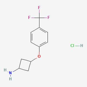 molecular formula C11H13ClF3NO B2990462 trans-3-(4-(Trifluoromethyl)phenoxy)cyclobutanamine hydrochloride CAS No. 1380279-81-1