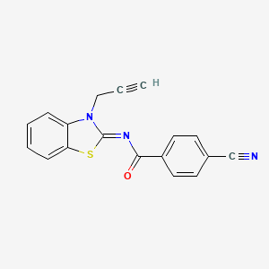 molecular formula C18H11N3OS B2990465 (Z)-4-cyano-N-(3-(prop-2-yn-1-yl)benzo[d]thiazol-2(3H)-ylidene)benzamide CAS No. 865181-02-8