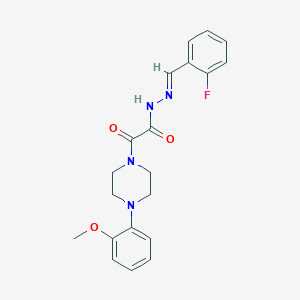 molecular formula C20H21FN4O3 B299049 N'-(2-fluorobenzylidene)-2-[4-(2-methoxyphenyl)-1-piperazinyl]-2-oxoacetohydrazide 