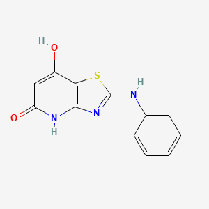 molecular formula C12H9N3O2S B2990507 2-(苯基氨基)噻唑并[4,5-B]吡啶-5,7-二醇 CAS No. 70604-16-9
