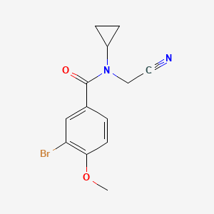 molecular formula C13H13BrN2O2 B2990511 3-bromo-N-(cyanomethyl)-N-cyclopropyl-4-methoxybenzamide CAS No. 1252267-69-8
