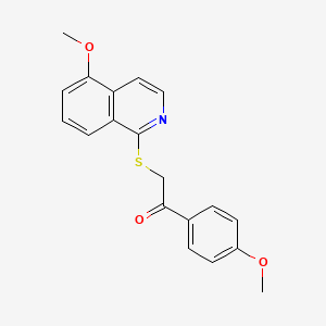 molecular formula C19H17NO3S B2990523 2-((5-甲氧基异喹啉-1-基)硫代)-1-(4-甲氧基苯基)乙酮 CAS No. 1203178-59-9