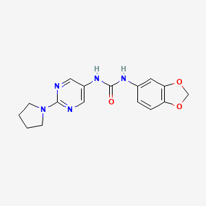 1-(Benzo[d][1,3]dioxol-5-yl)-3-(2-(pyrrolidin-1-yl)pyrimidin-5-yl)urea