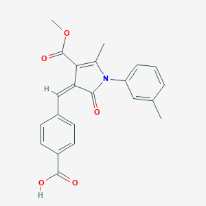 molecular formula C22H19NO5 B299053 4-{(Z)-[4-(methoxycarbonyl)-5-methyl-1-(3-methylphenyl)-2-oxo-1,2-dihydro-3H-pyrrol-3-ylidene]methyl}benzoic acid 