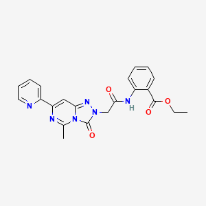 ethyl 2-{[(5-methyl-3-oxo-7-pyridin-2-yl[1,2,4]triazolo[4,3-c]pyrimidin-2(3H)-yl)acetyl]amino}benzoate