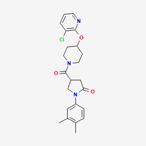 4-(4-((3-Chloropyridin-2-yl)oxy)piperidine-1-carbonyl)-1-(3,4-dimethylphenyl)pyrrolidin-2-one