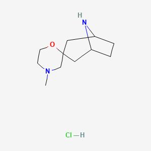 molecular formula C11H21ClN2O B2990548 4'-Methyl-8-azaspiro[bicyclo[3.2.1]octane-3,2'-morpholine] hydrochloride CAS No. 2097954-32-8