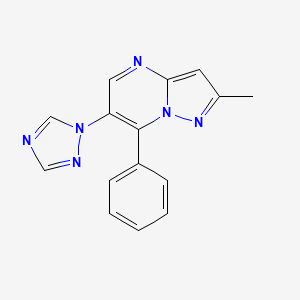 2-methyl-7-phenyl-6-(1H-1,2,4-triazol-1-yl)pyrazolo[1,5-a]pyrimidine