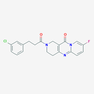 5-[3-(3-chlorophenyl)propanoyl]-13-fluoro-1,5,9-triazatricyclo[8.4.0.03,8]tetradeca-3(8),9,11,13-tetraen-2-one