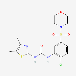 molecular formula C16H19ClN4O4S2 B2990560 1-(2-Chloro-5-morpholin-4-ylsulfonylphenyl)-3-(4,5-dimethyl-1,3-thiazol-2-yl)urea CAS No. 2109570-33-2